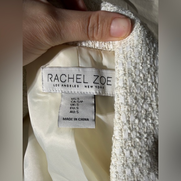 Rachel Zoe White Double-Breasted Blazer with Gold Buttons - Picture 8 of 9